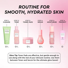 Glow Recipe pads left on as mini-mask on jawline, illustrates short treatment use