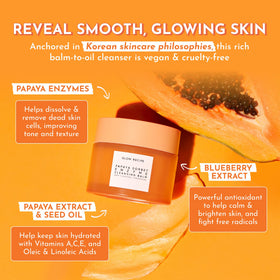 Glow Recipe balm emulsifying into milky cleanser for easy rinse-off