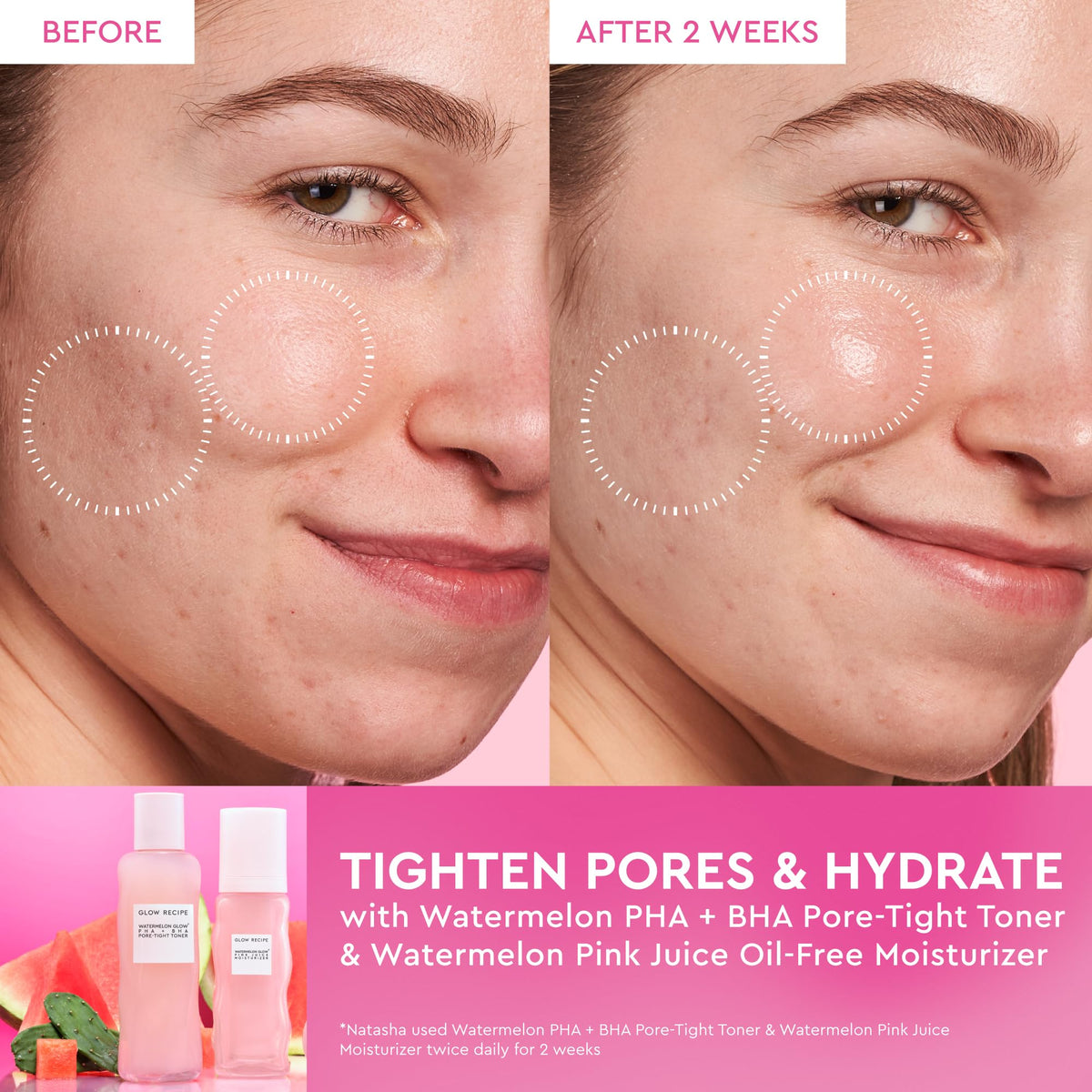 Glow Recipe applying water gel onto fingertip demonstrating lightweight application