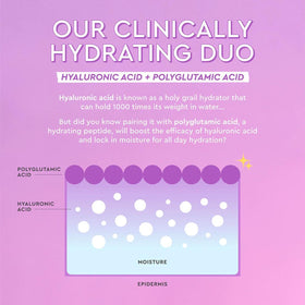 Glow Recipe model applying cream showing plumping and dewy skin result