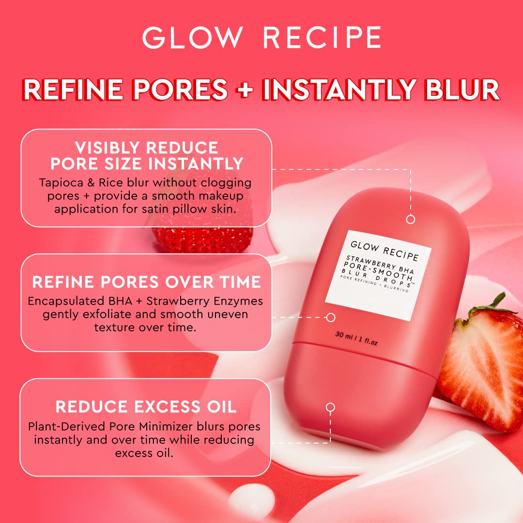 Glow Recipe serum droplet texture demonstrating lightweight, fast-absorbing finish