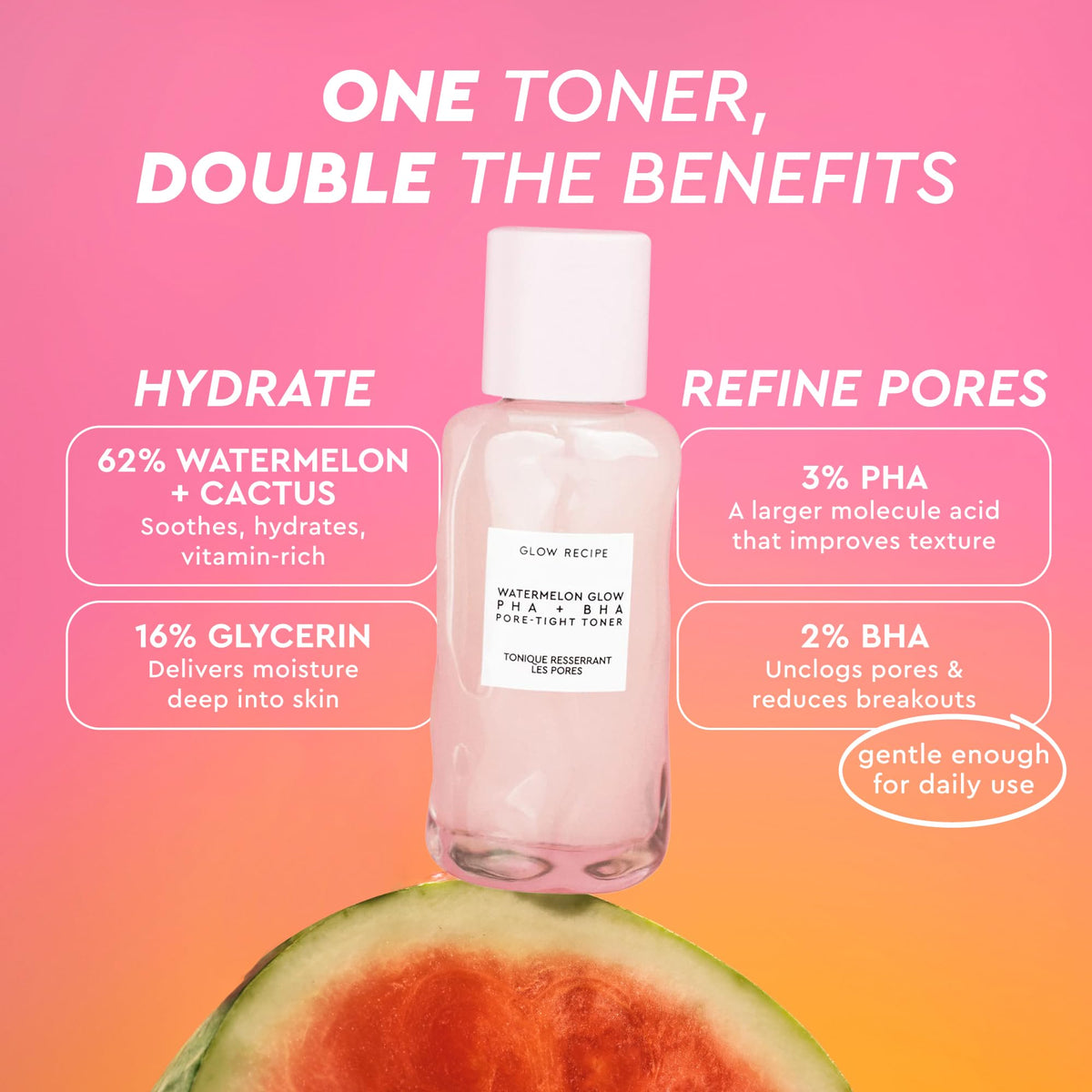 Glow Recipe toner pouring into hand demonstrating easy application