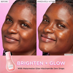 Handheld view of Glow Recipe travel-sized bottles for easy packing benefit
