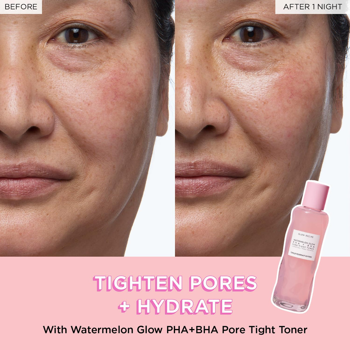 Glow Recipe vitamin C eye cream being dabbed under-eye to brighten and refresh