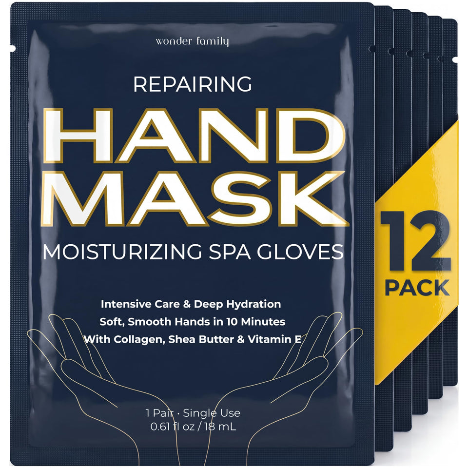 Glow Spell front packaging showing hand mask benefits and quick results