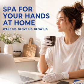 Glow Spell glove interior texture showing serum saturation for deeper absorption