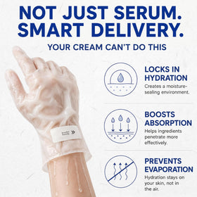 Glow Spell model wearing gloves to demonstrate quick ten-minute treatment