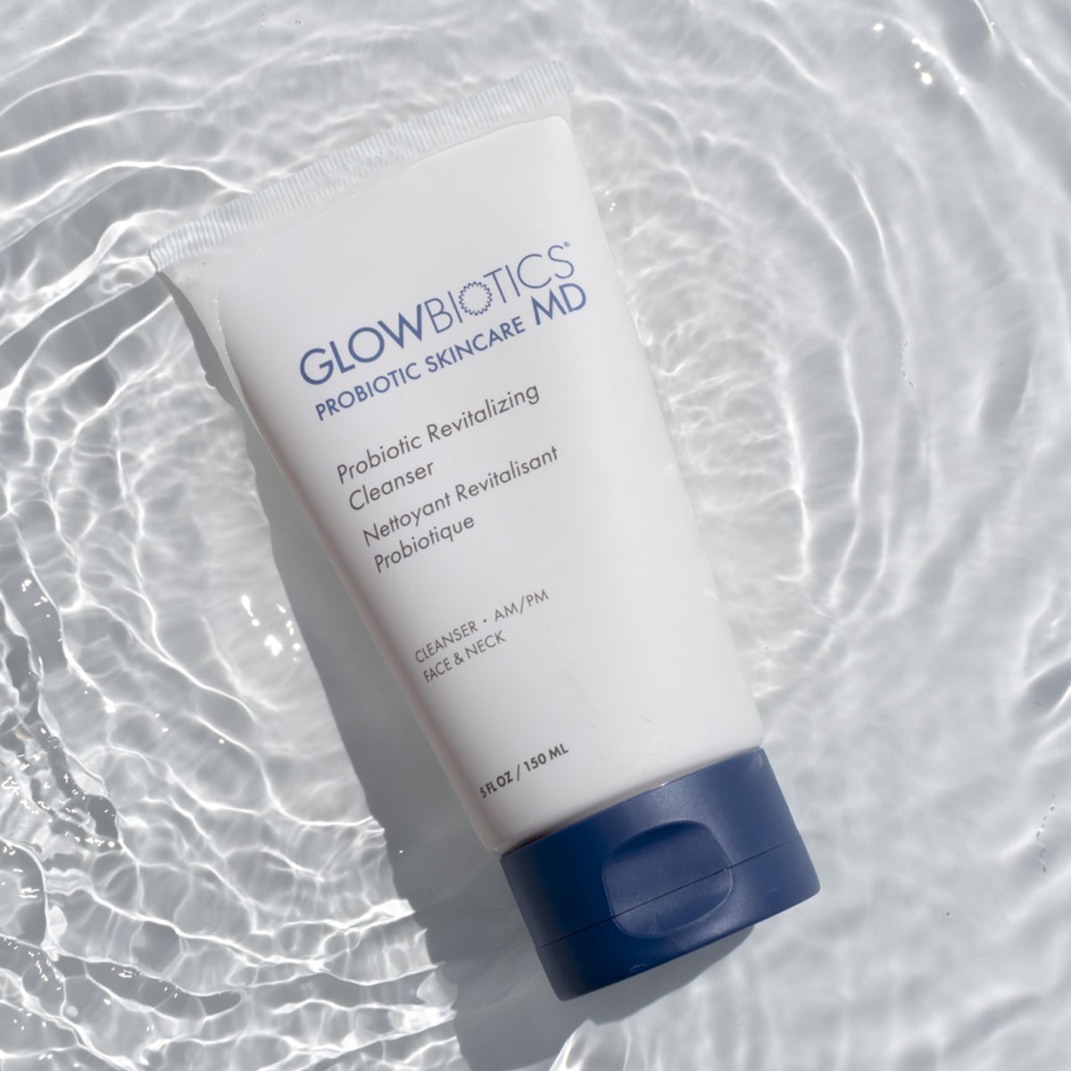 Glowbiotics on bathroom shelf lifestyle showing daily routine fit