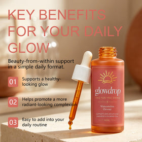 glowdrop label detail focusing on ingredients and instructions for confident, informed use