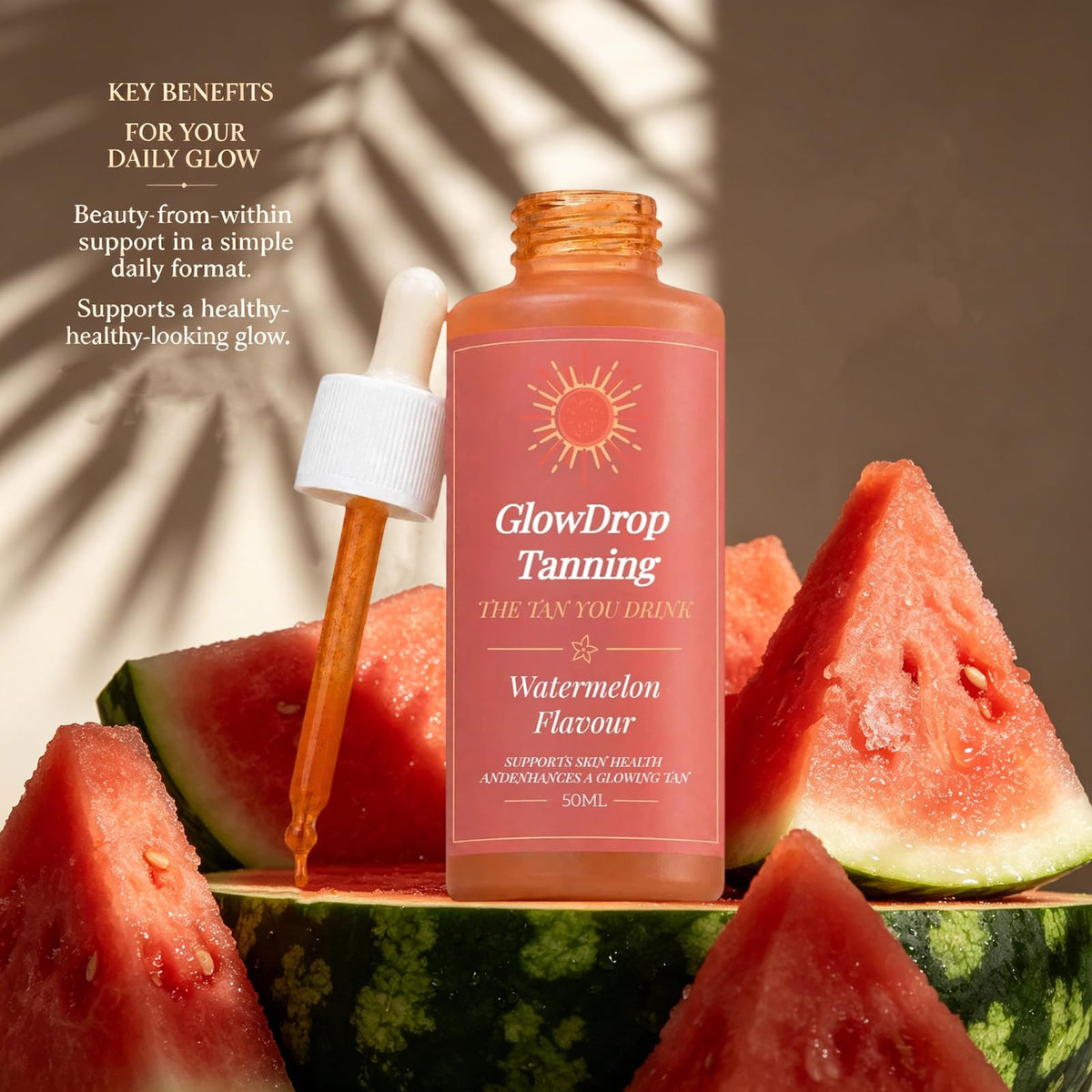 GlowDrop applied to hand demonstrating even coverage and easy blending