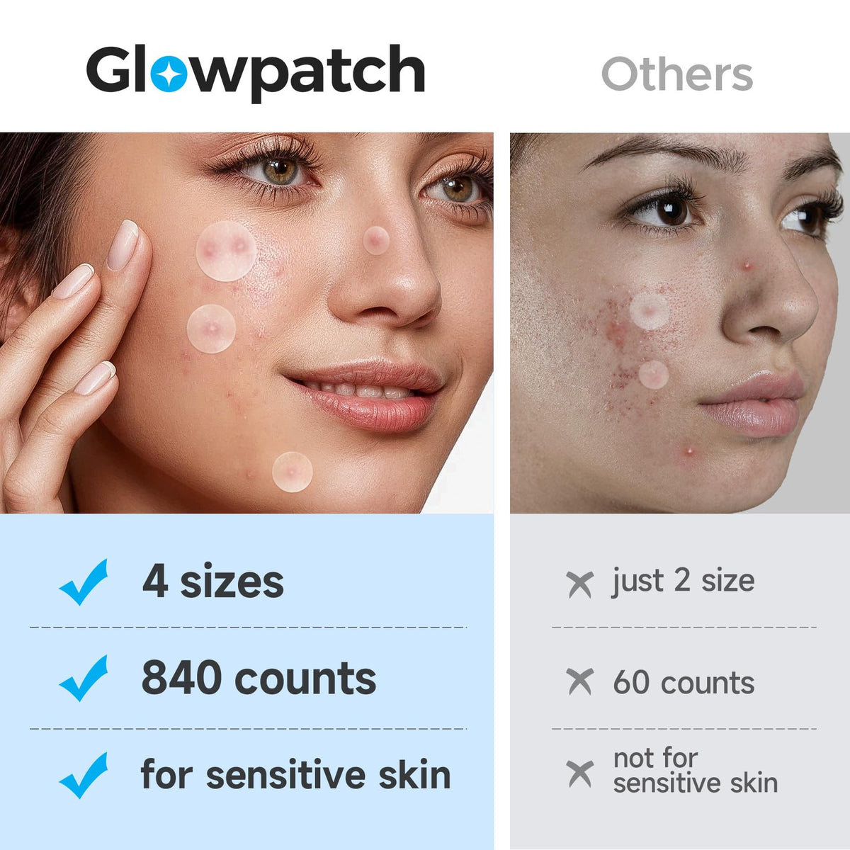 Glowpatch individual sheet in purse for on-the-go access and quick application