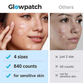 Glowpatch individual sheet in purse for on-the-go access and quick application