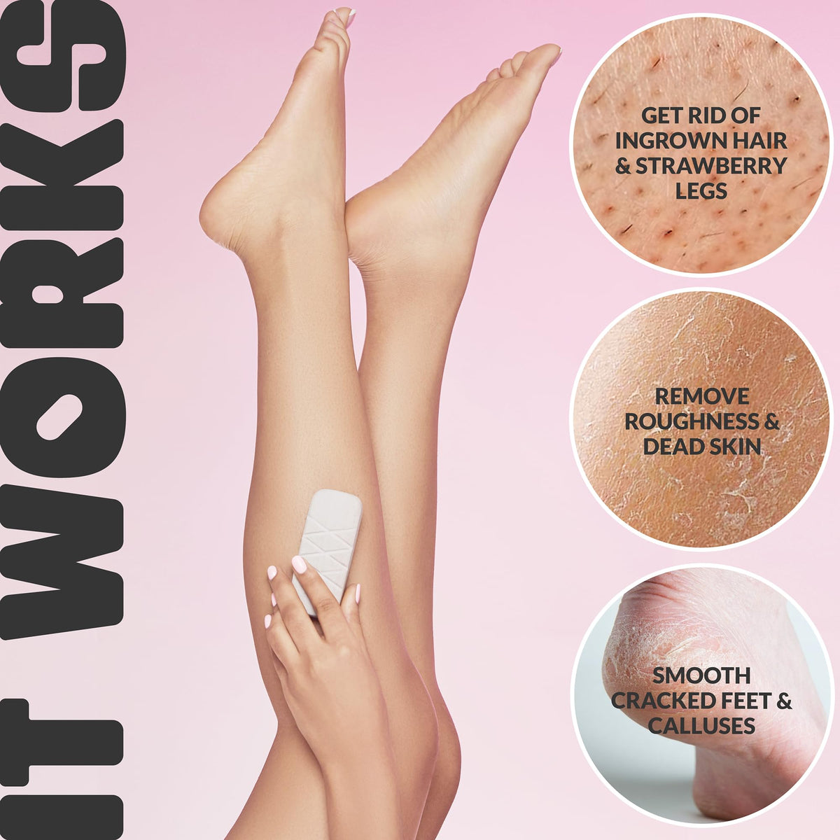GLOWSTONE smooth side close-up for gentle leg polishing
