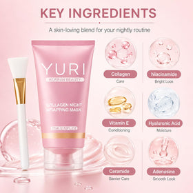 Glowsyme YURI ingredients label closeup highlighting plant extracts for gentle care