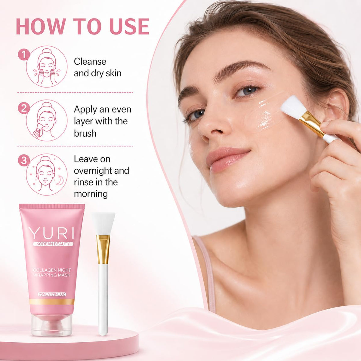 Glowsyme YURI peeled-off film in morning revealing smoother hydrated skin benefit