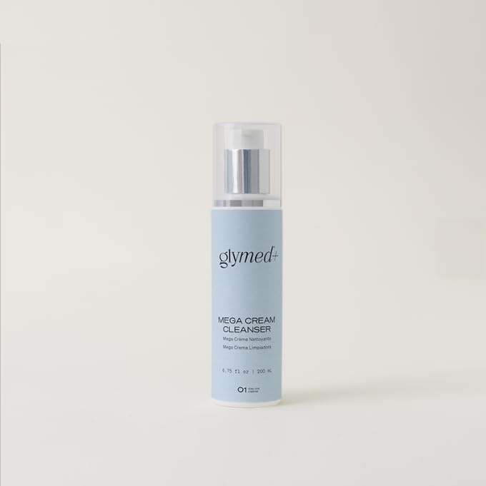 GlyMed Plus Mega Cream Cleanser front packaging showing product and benefit