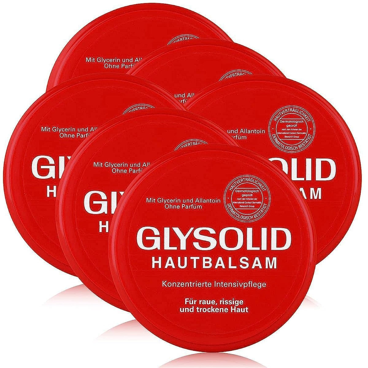 Glysolid front jar showing label and 3.38 oz size, clear product identity and benefits
