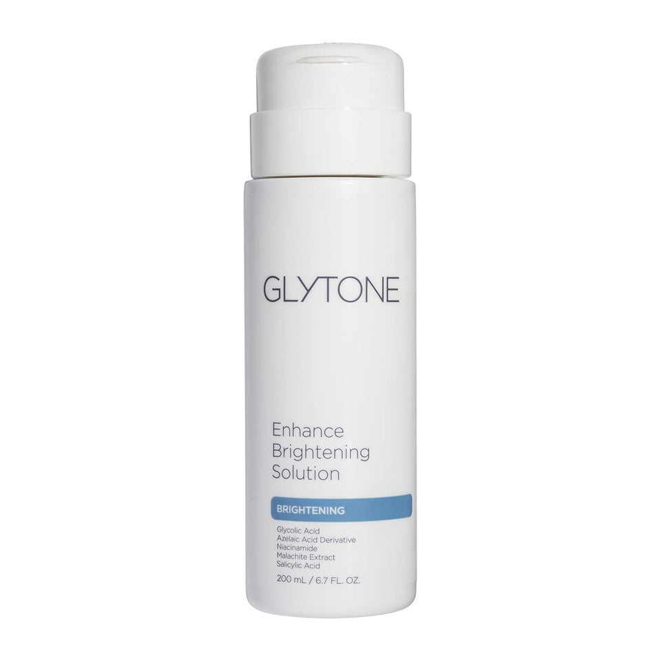 GLYTONE front packaging showing bottle and brightening toner benefits