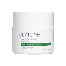 GLYTONE front packaging showing product and benefits for smoother heels