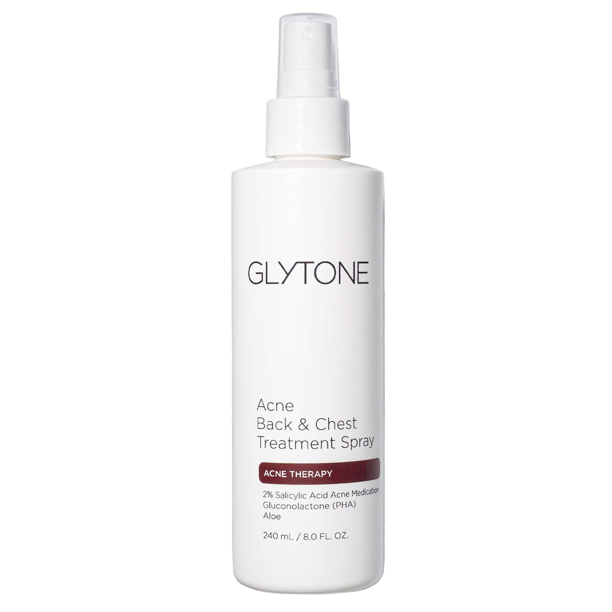 GLYTONE front packaging bottle showing label and 8 fl oz size, convenient for treatment