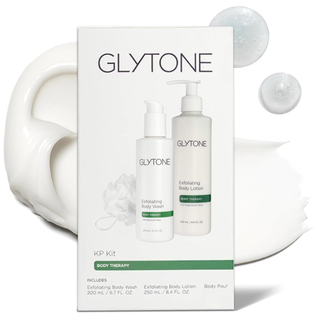 GLYTONE front packaging of KP Kit showing complete routine for smoother skin