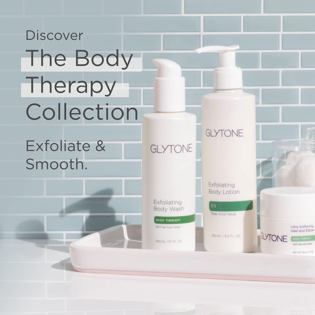 GLYTONE product label close-up highlighting glycolic acid concentration