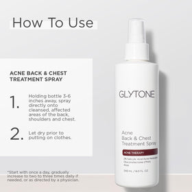 GLYTONE texture closeup of clear liquid mist showing fast-dry, non-greasy finish