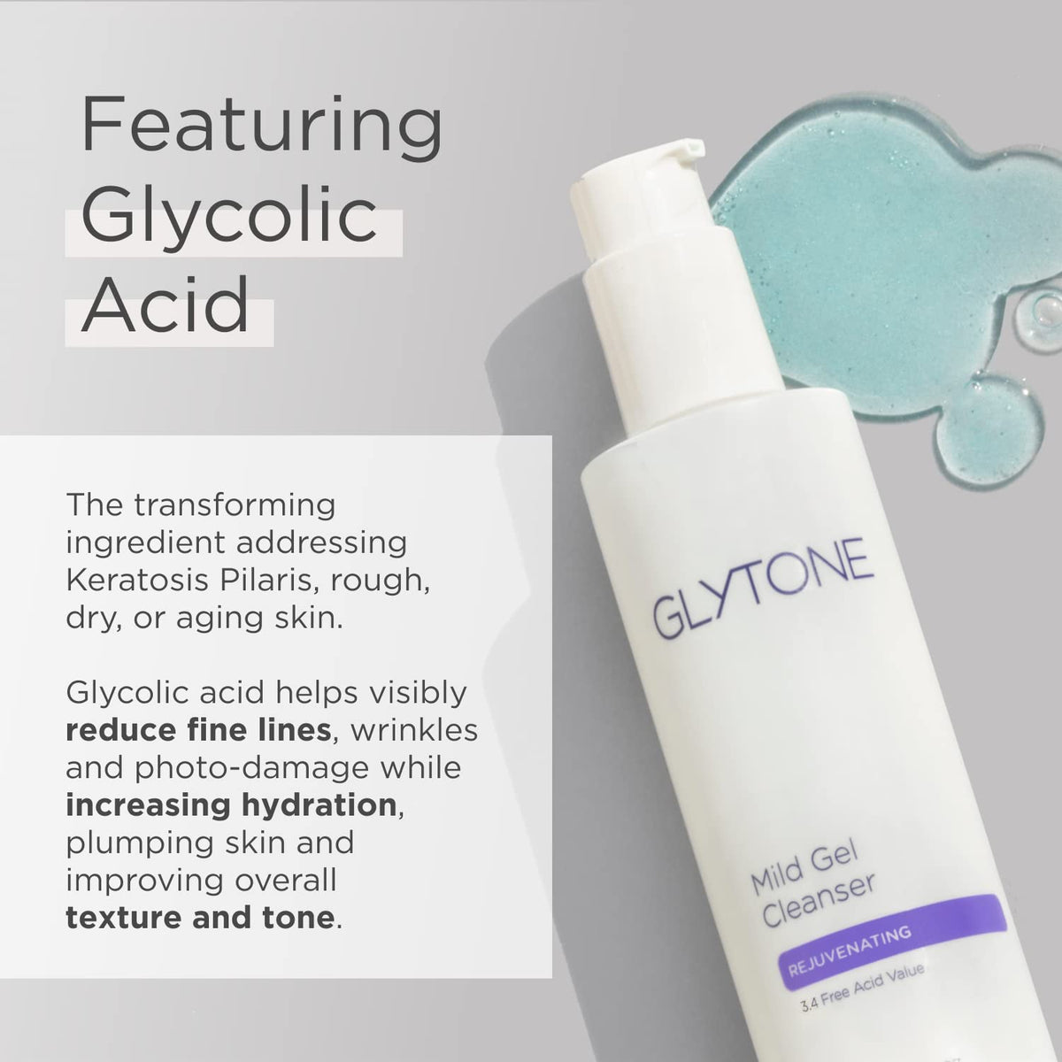 GLYTONE close-up of creamy texture highlighting hydrating formula
