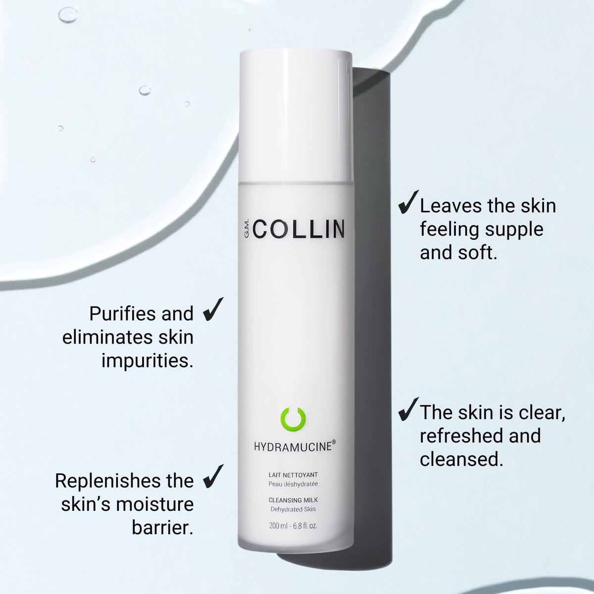 G.M. COLLIN pump dispensing milky emulsion for precise, hygienic use benefit