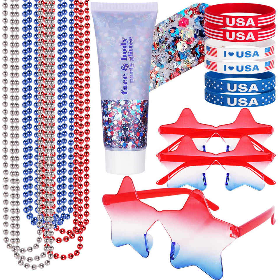 Go Ho front packaging showing full 19-piece patriotic accessories set