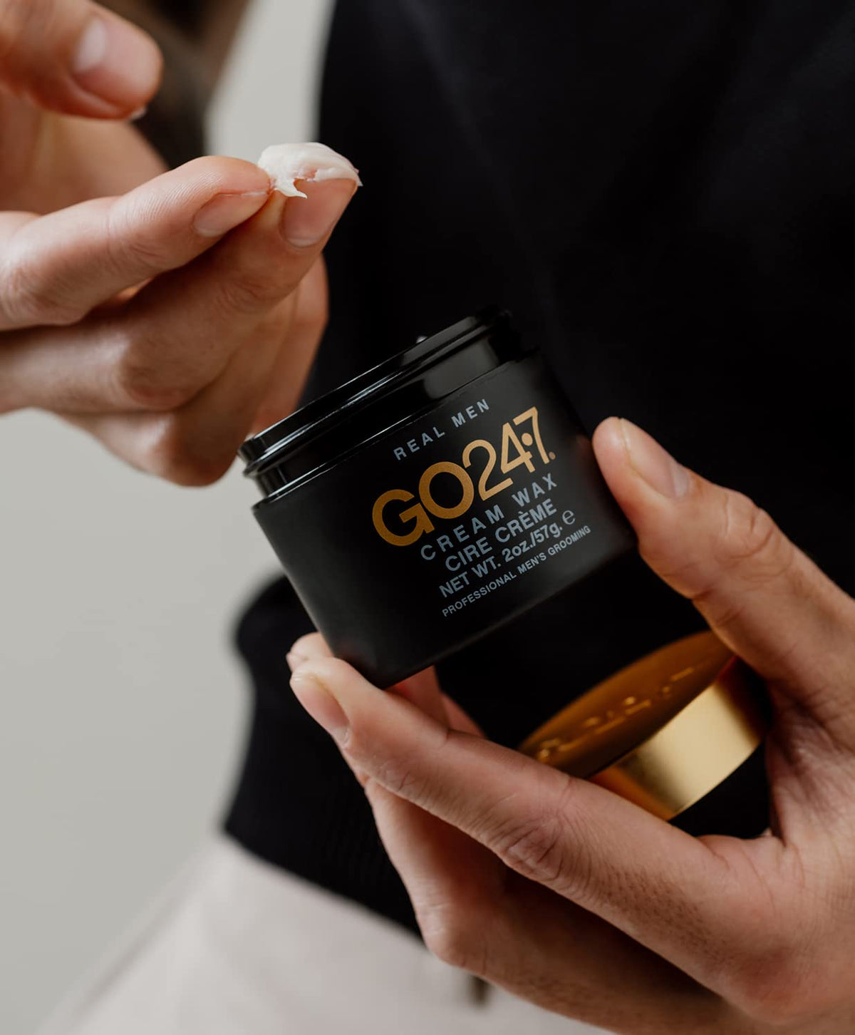 GO247 styled dry hair example showing matte finish and controlled texture benefit