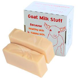 Goat Milk Stuff front packaging showing clean unscented soap benefits