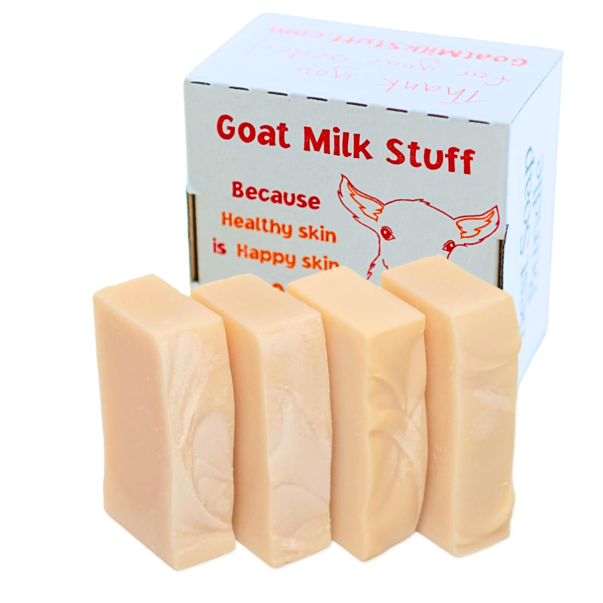 Goat Milk Stuff PURITY front packaging showing unscented soap benefits