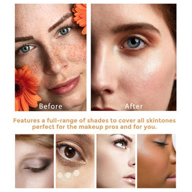 God Blomster applying foundation with fingers to face for seamless, customised coverage