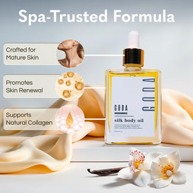 GODA ingredient label close-up showing organic oils and vitamin E benefit