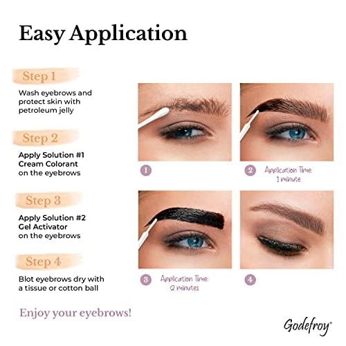 Godefroy applying Step 1 to eyebrow for quick color development