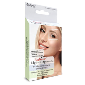 Godefroy kit front packaging showing product and benefits for at-home eyebrow lightening