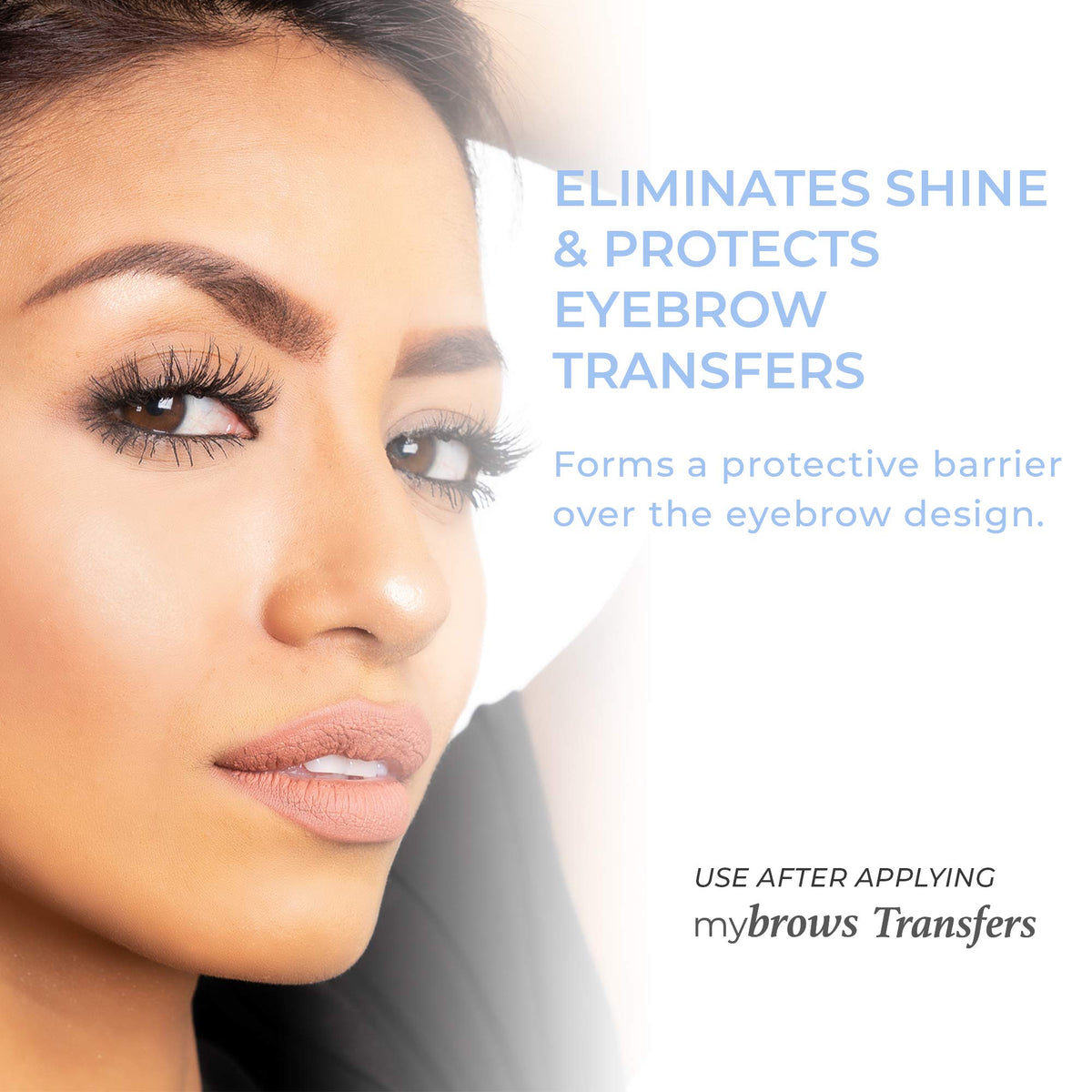 godefroy Mybrows close-up of matte finish on eyebrow transfer, reduced shine
