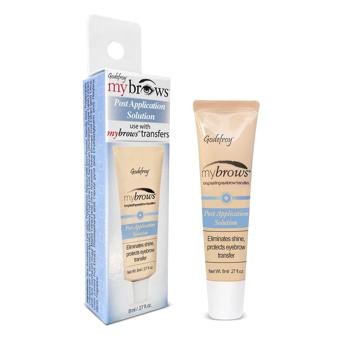 godefroy Mybrows front packaging showing product label and size, clear protection