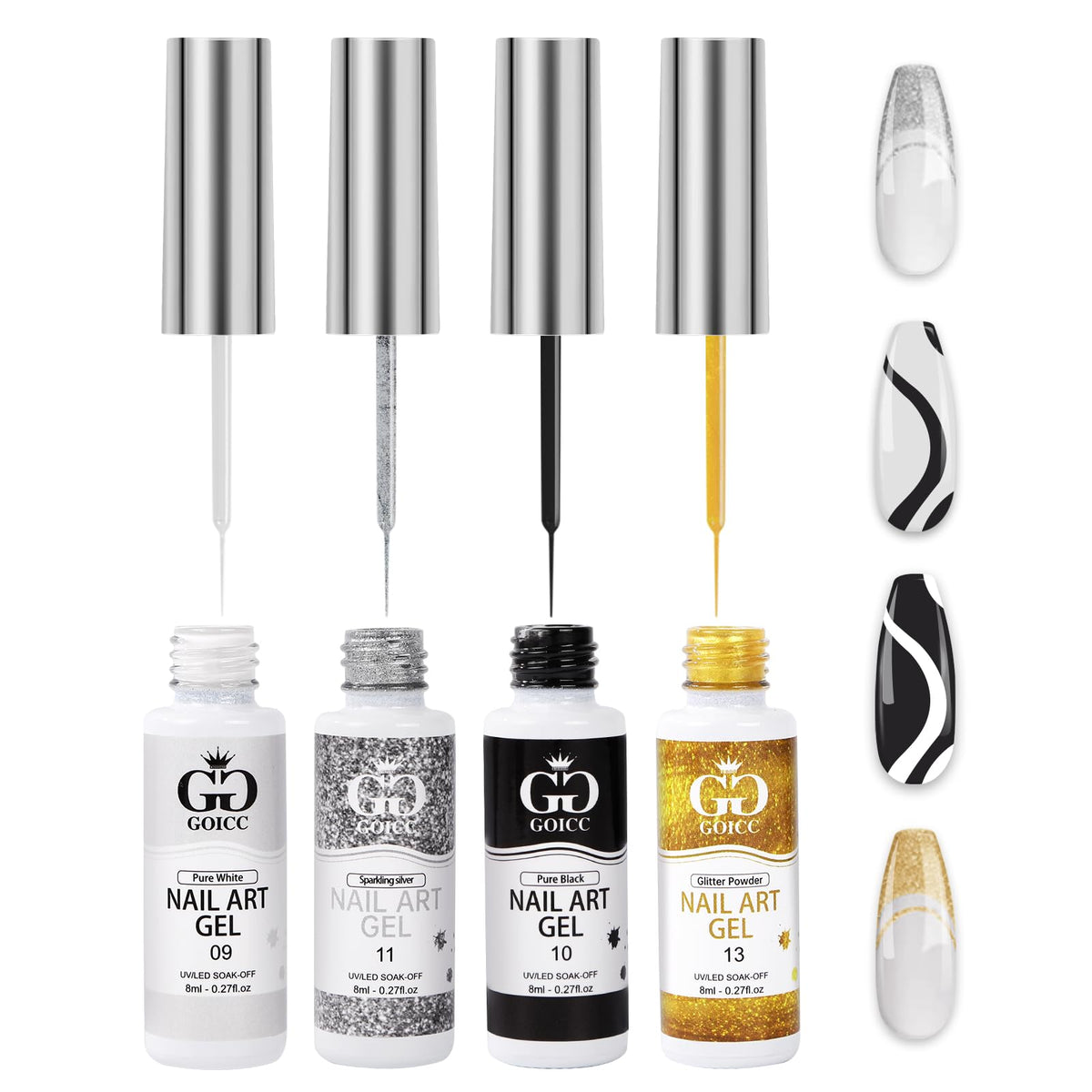 GOICC front packaging showing four 8ml bottles and benefits