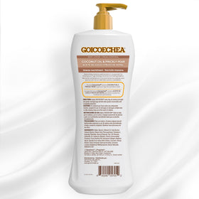 Hand holding Goicoechea 13.5 fl oz bottle to show scale and portability