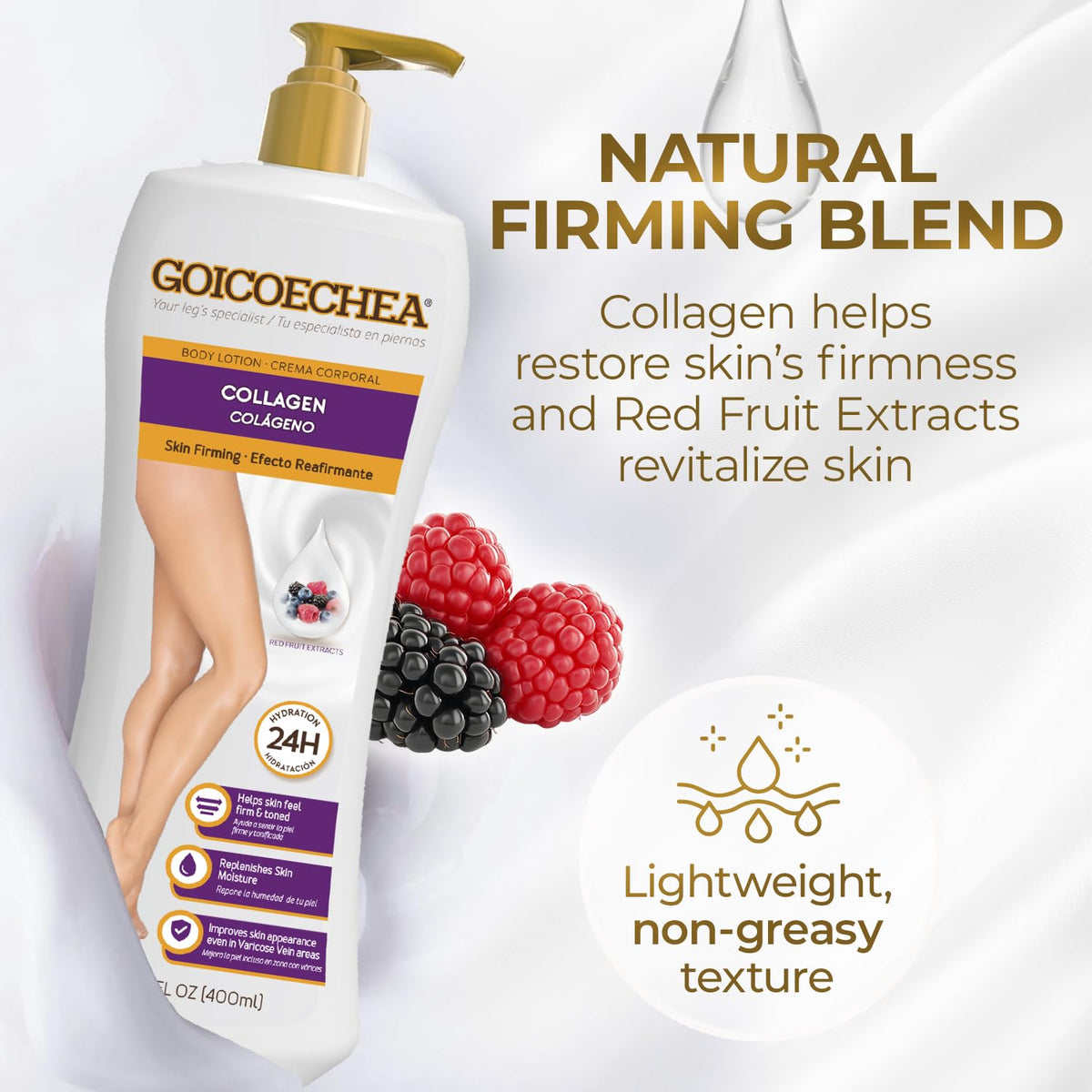 Goicoechea held in hand to show 13.5 oz size and easy daily use portability