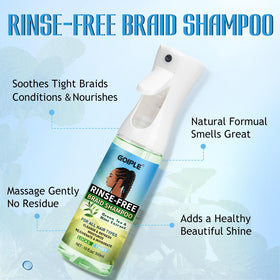 Goiple application on braids demonstrating easy waterless refresh benefit