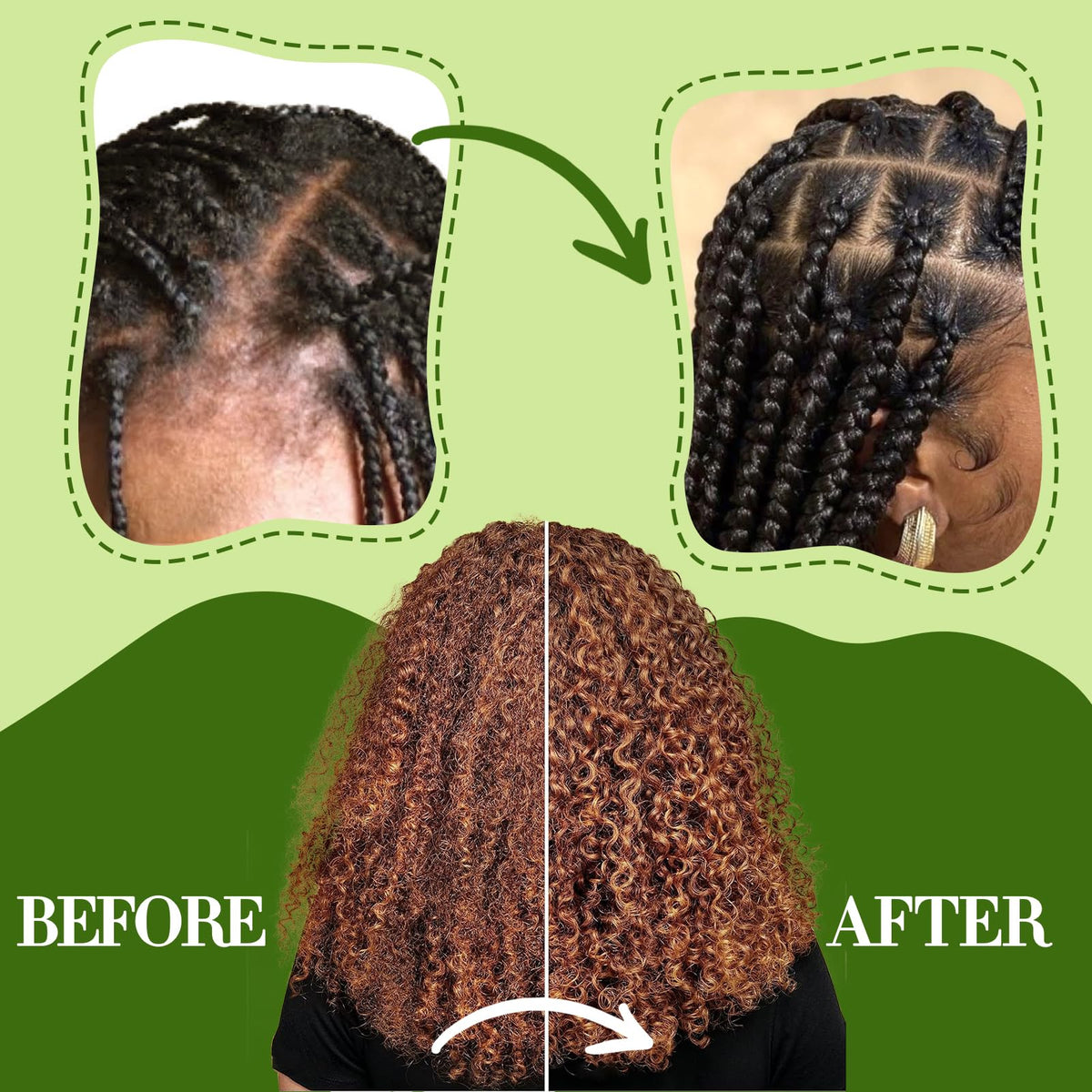 Goiple spraying mist directly on a loc to show quick-refresh benefit