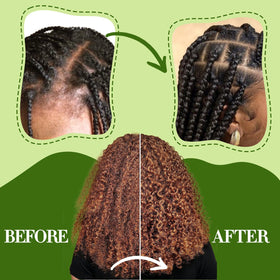 Goiple spraying mist directly on a loc to show quick-refresh benefit