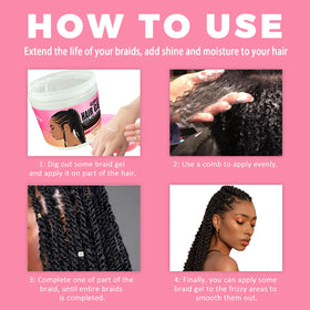 Goiple before and after braids demonstrating neater, shinier results