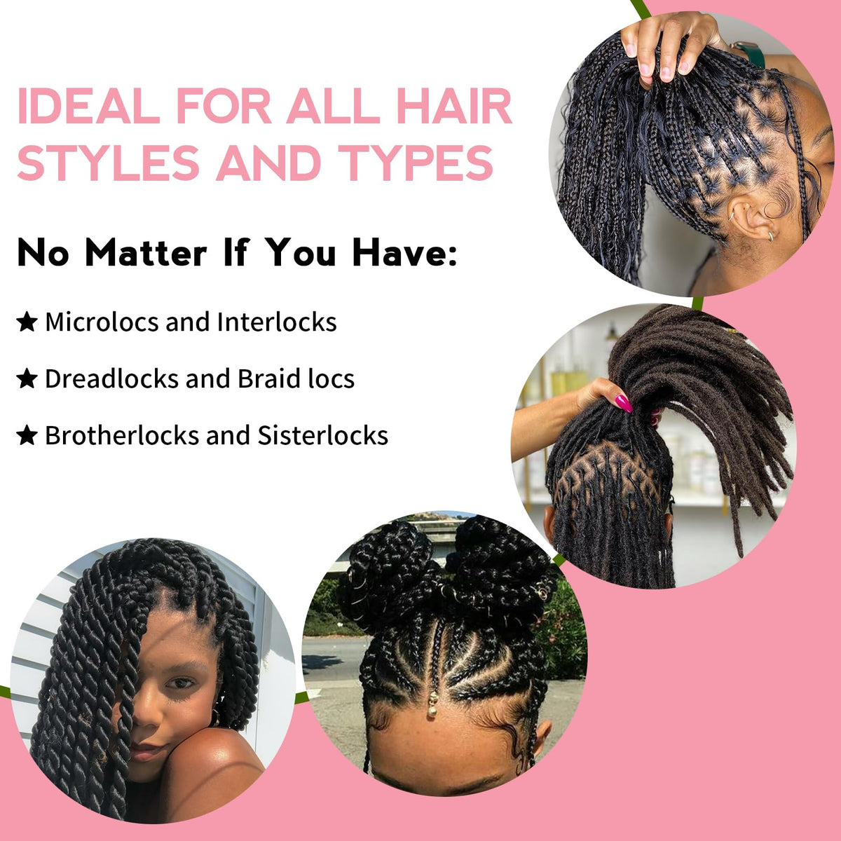 Goiple before and after on braids displaying restored shine and improved luster