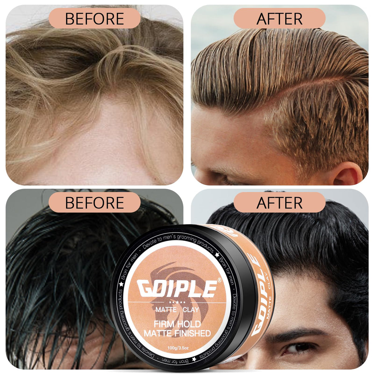 Goiple before and after hair texture comparison showing thicker appearance