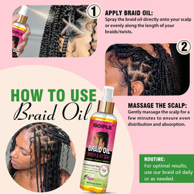 Goiple applied to locs and twists demonstrating moisture and long-lasting definition