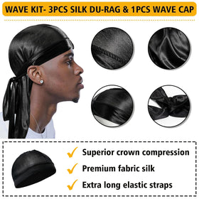 Goiple contents with durag and brush showing complete styling kit convenience